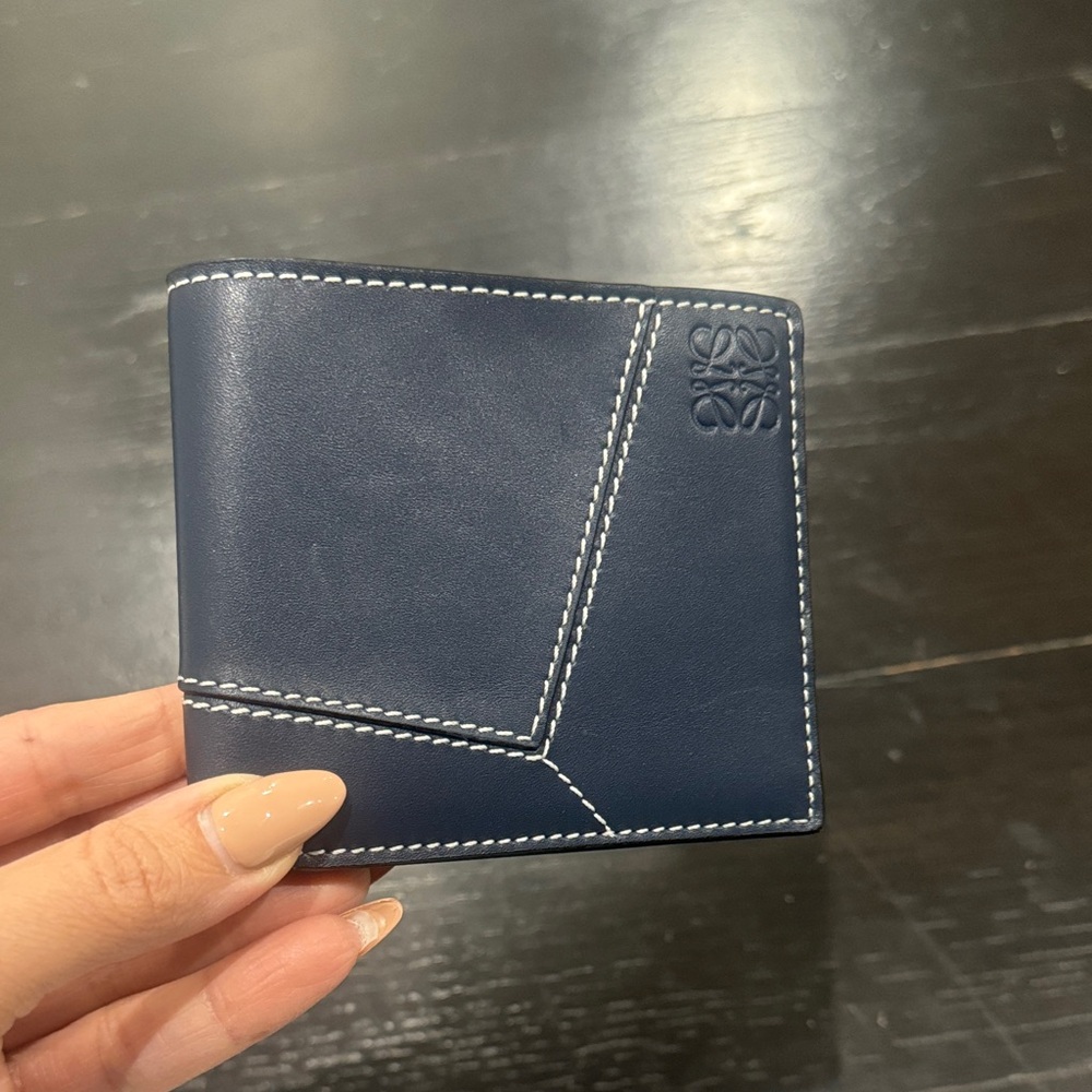 Loewe Elegant Navy Blue Leather Wallet